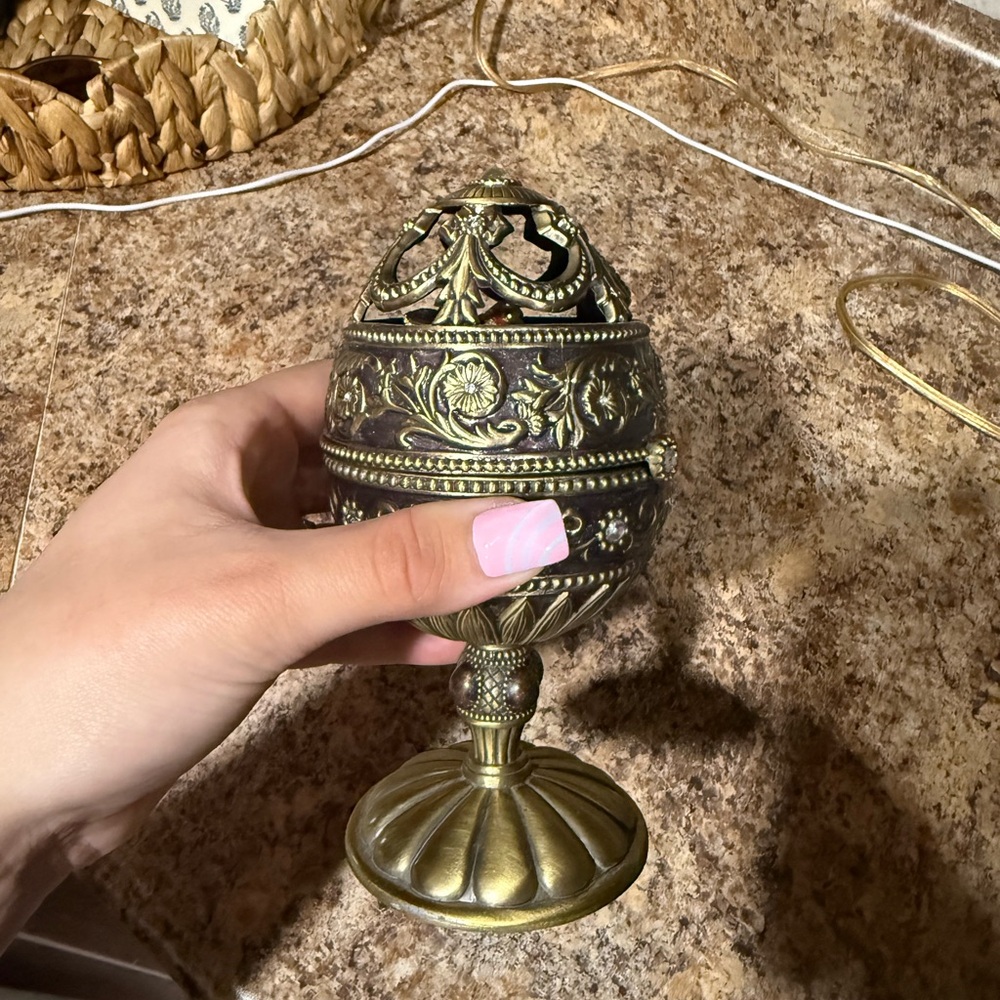 Ornate Brass Musical Egg